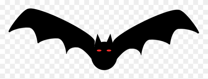 800x269 Black Bat Clip Art - Halloween Bats Clipart