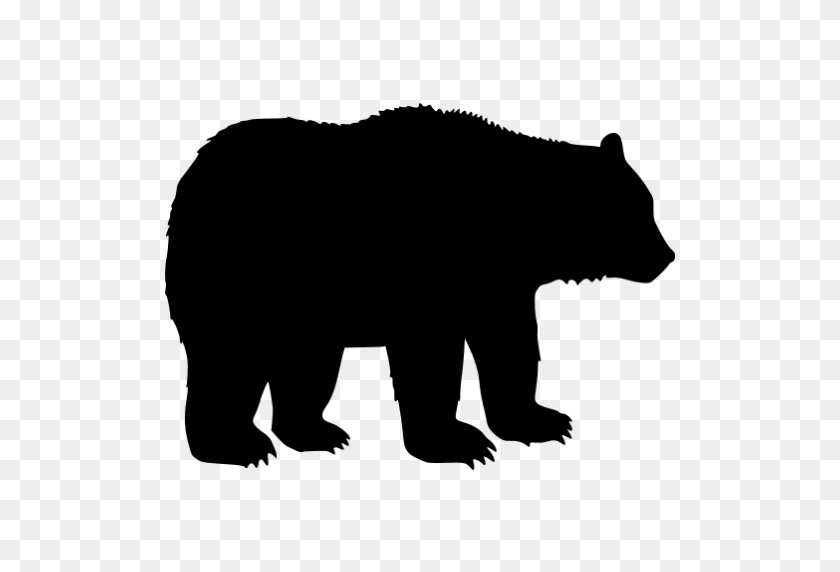 512x512 Черный Медведь Клипарт Прозрачный - Медведь Гризли Черно-Белый Клипарт