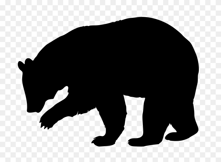 2400x1714 Black Bear Silhouette Icons Png - Black Bear PNG