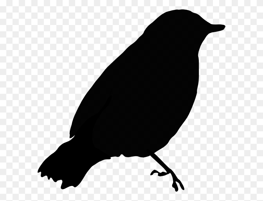 600x583 Black Bird Clip Art - Raven Clipart Black And White