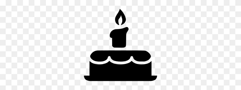 256x256 Black Birthday Cake Icon - Birthday Icon PNG
