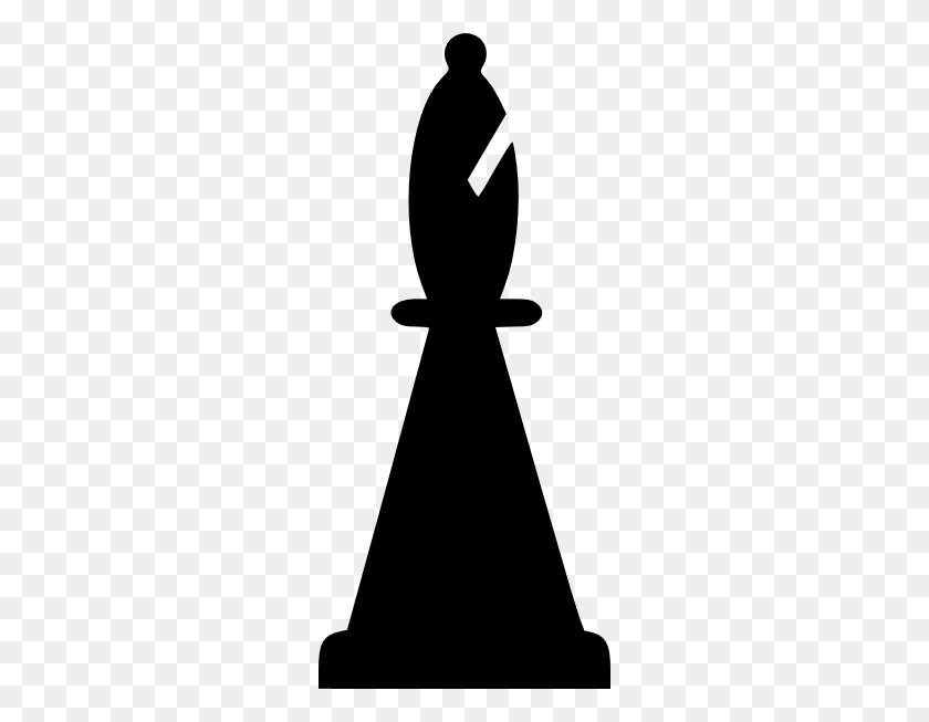 264x593 Black Bishop Chess Piece Clip Art Free Vector - Chess Clipart Black And White