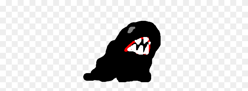 300x250 Black Blob Monster With Sharp Teeth! Drawing - Sharp Teeth PNG