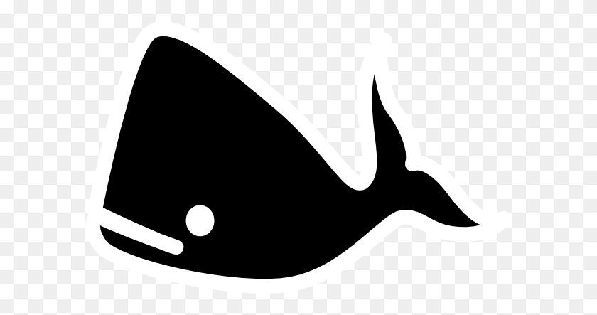 600x383 Black Blue Whale Clip Art - Whale Clipart Black And White