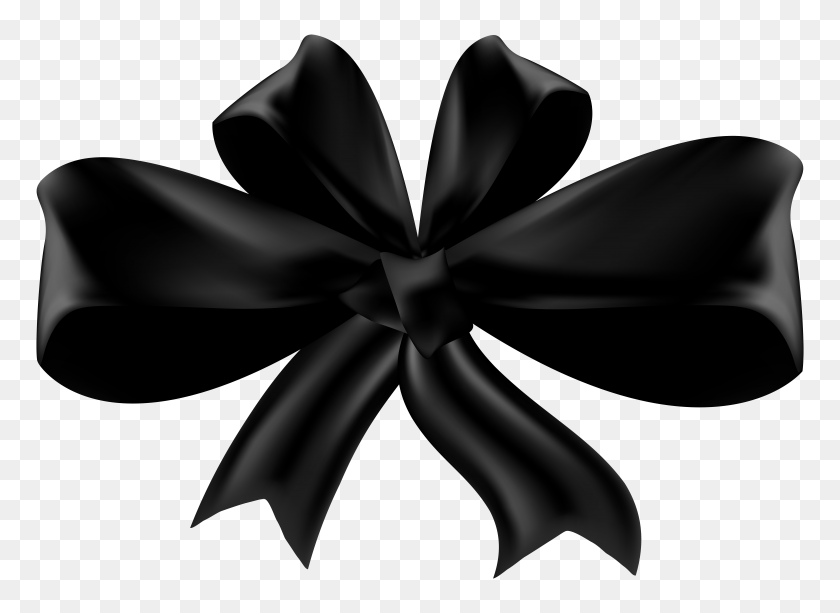 8000x5681 Black Bow Png Clip Art - Ribbon Clipart Black And White