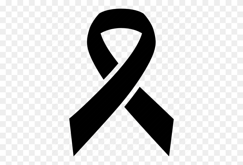 512x512 Black, Breast, Cancer, Grief, Mourning, Remembrance, Ribbon Icon - Breast Cancer Awareness Ribbon PNG