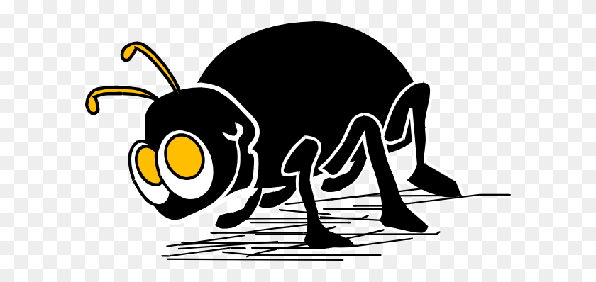 600x338 Mascota Del Insecto Negro - Clipart De La Mascota Del Avispón