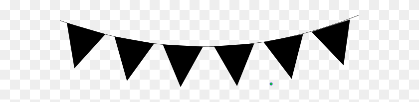 600x145 Black Bunting Clip Art - Triangle Banner Clipart