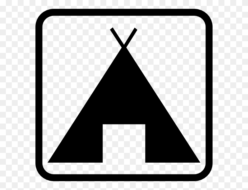 600x586 Black Camping Cliparts - Camper Clipart Black And White