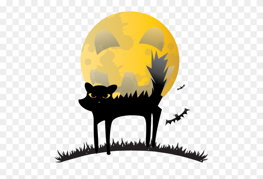 Black Cat, Cat, Halloween, Scared, Scary Icon - Scared PNG