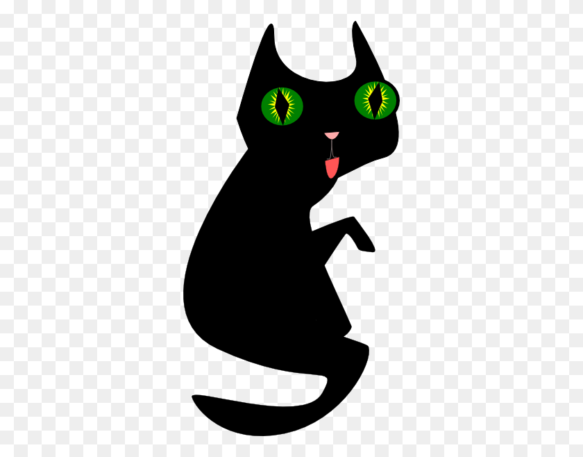 312x598 Black Cat Clip Art - Black Cat Halloween Clipart