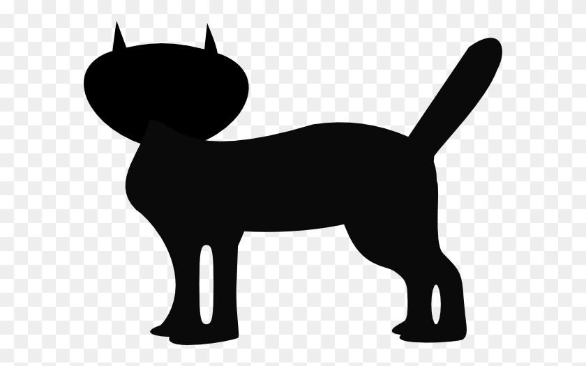 600x465 Black Cat Clip Art - Cat And Dog Clipart Black And White