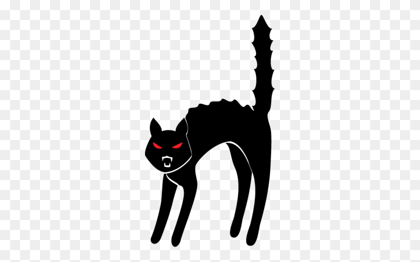 260x464 Черная Кошка Клипарт - Кошка Клипарт Черно-Белый