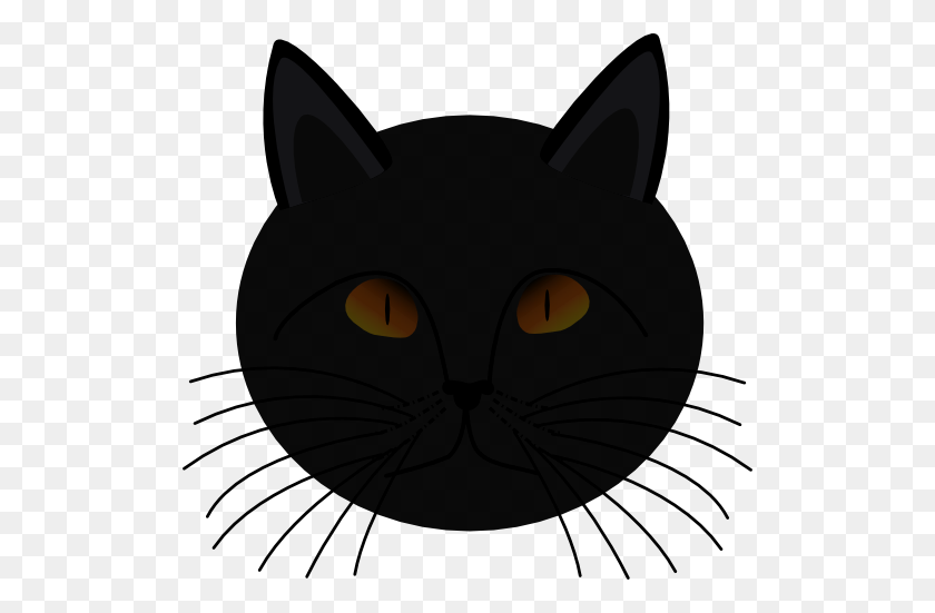 512x491 Black Cat Face Clipart - Cat Face PNG