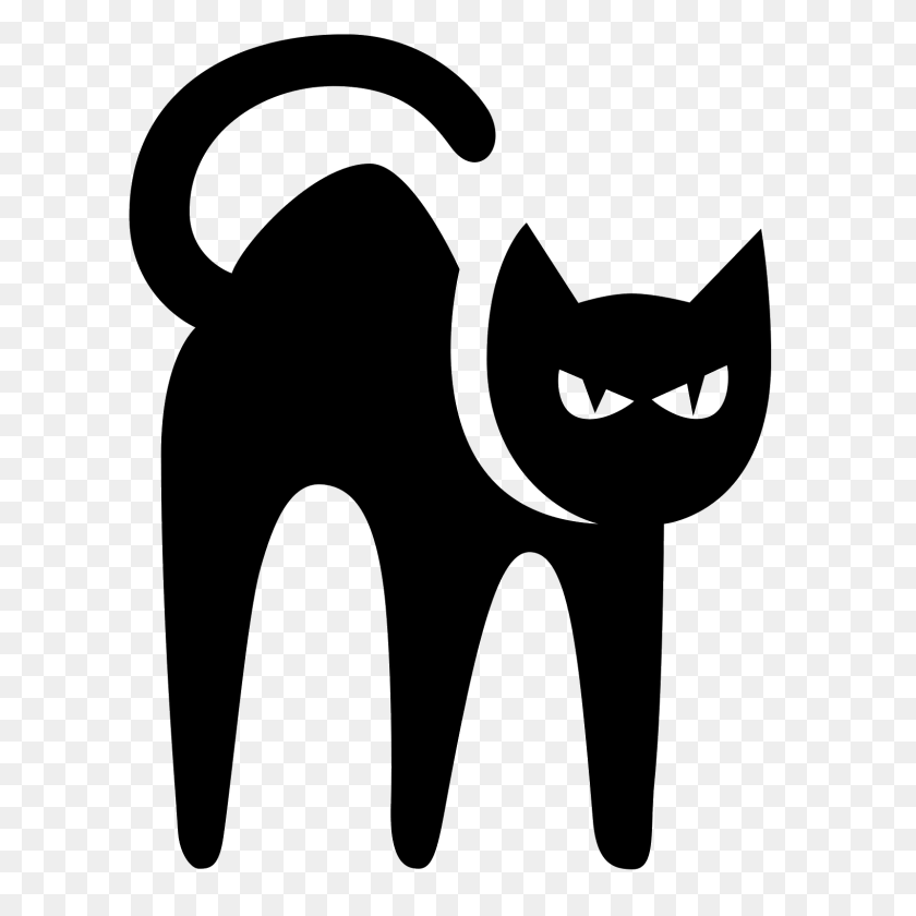 1600x1600 Значок Черная Кошка - Белый Кот Png