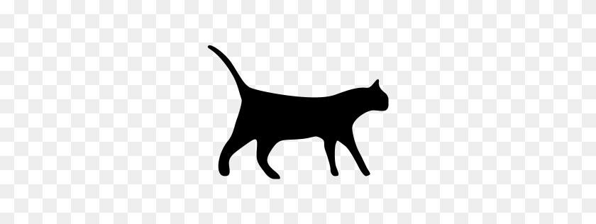 256x256 Icono De Gato Negro - Gato Png Transparente