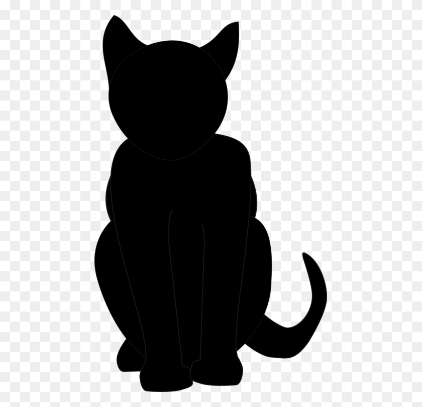 463x750 Black Cat Kitten Silhouette Drawing - White Cat PNG
