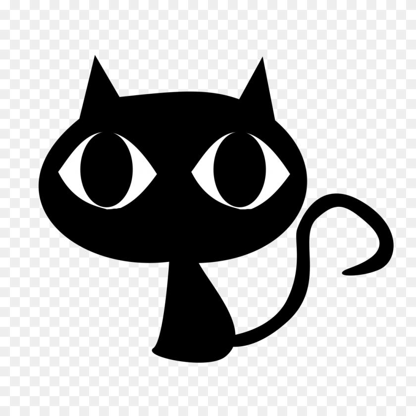 1024x1024 Black Cat Png Transparent Vector, Clipart - White Cat PNG