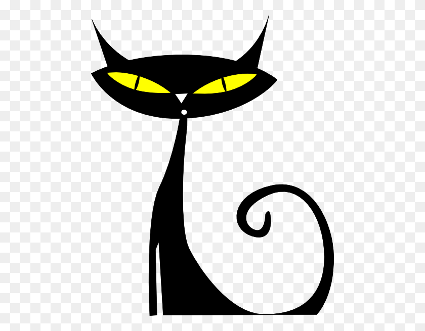 480x595 Black Cat Silhouette Clip Art - Mean Cat Clipart