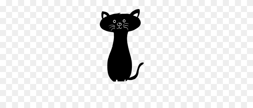 177x300 Black Cat Silhouette Clip Art Free - Cat Outline Clipart