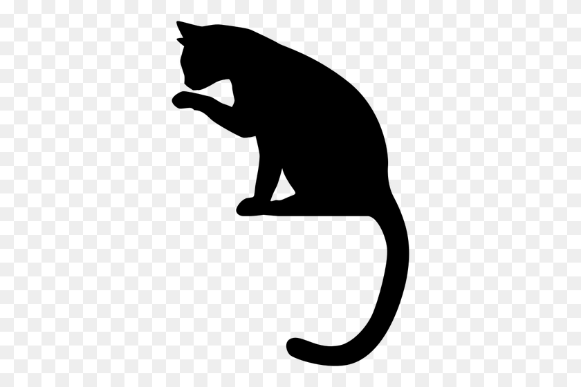 344x500 Черная Кошка Силуэт Клипарт Бесплатно - Кошка Вектор Png