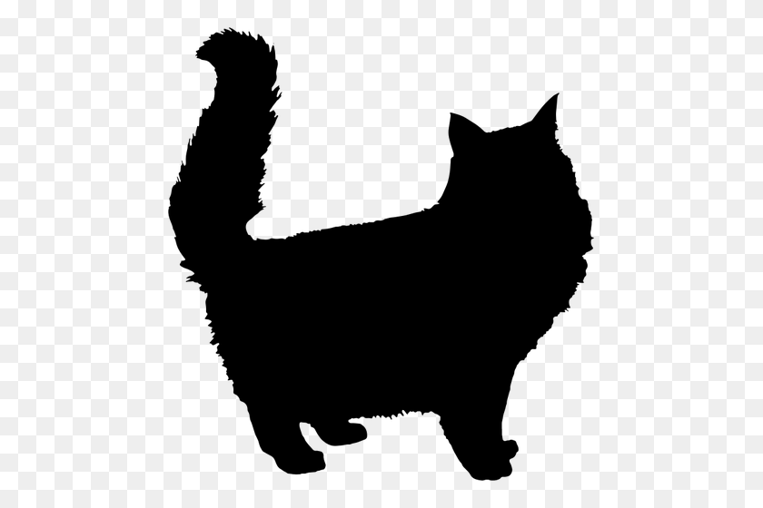 469x500 Black Cat Silhouette Clip Art Free - Dog And Cat Clipart Black And White