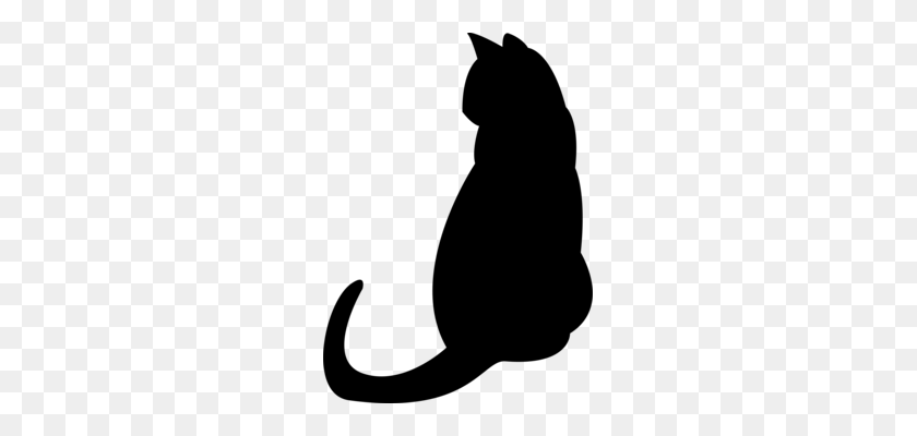 247x340 Black Cat Silhouette Kitten - Panther Paw Clipart