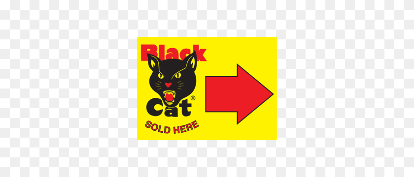 300x300 Black Cat Yard Sign With Arrow Winco Fireworks - Yard Sign Clip Art