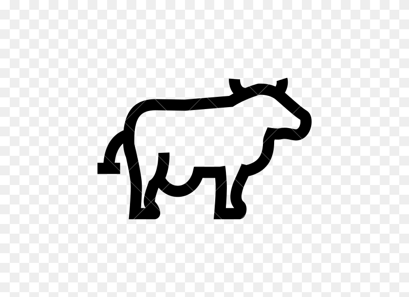 550x550 Black Cattle Outline Free Download Clip Art - Cattle Clipart Black And White