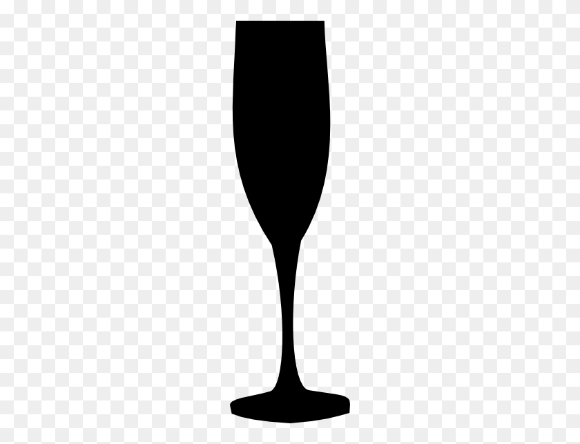 174x583 Black Champagne Glass Clip Art - Champagne Flute Clipart