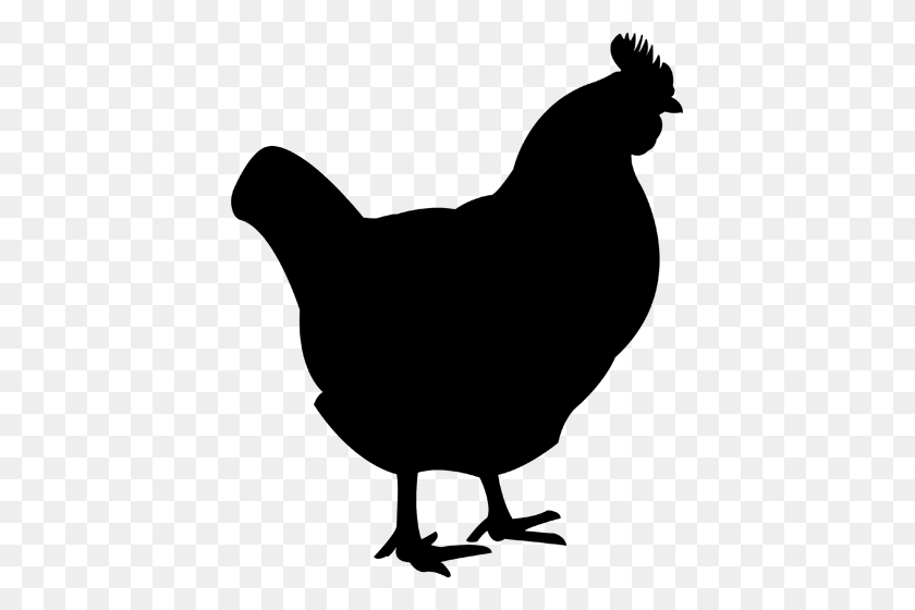 415x500 Клипарты Черная Курица - Жареная Курица Клипарт Черный И Белый