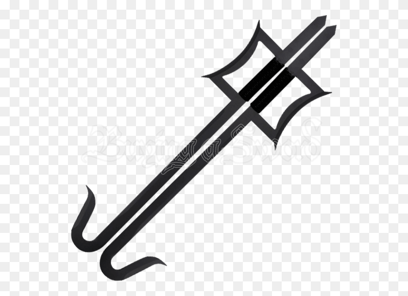 550x550 Black Chinese Hook Swords - Medieval Sword Clipart