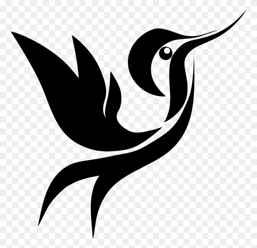 772x750 Black Chinned Hummingbird Silhouette Computer Icons Drawing Free - Hummingbird Clipart Black And White