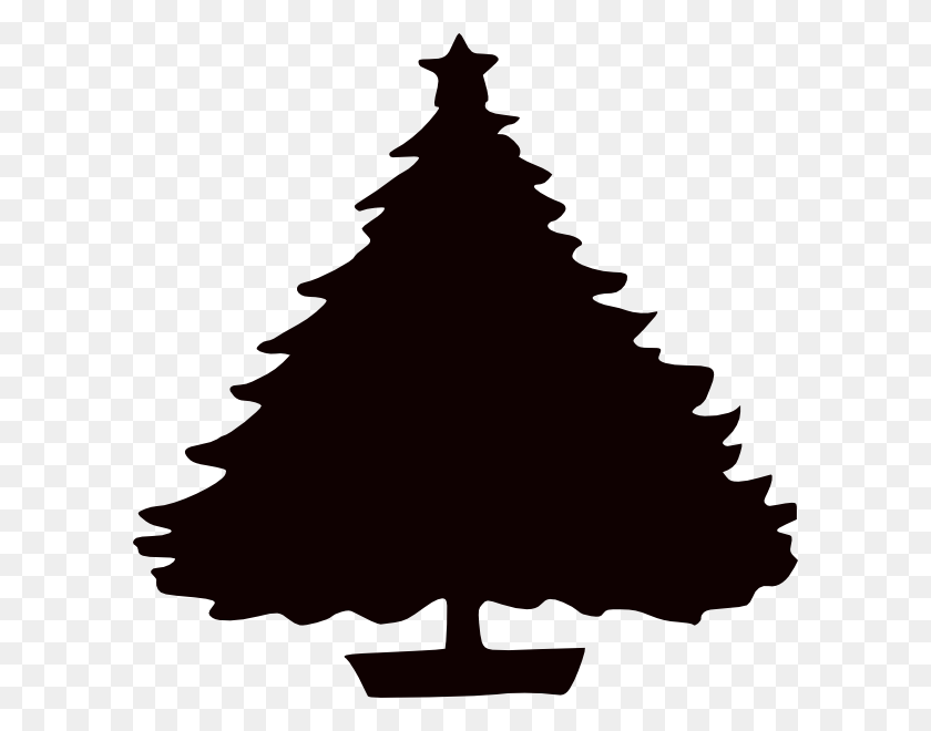 600x600 Black Christmas Tree Silhouette Clip Art - African American Christmas Clipart