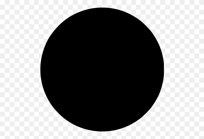 512x512 Black Circle Icon - Black Background PNG