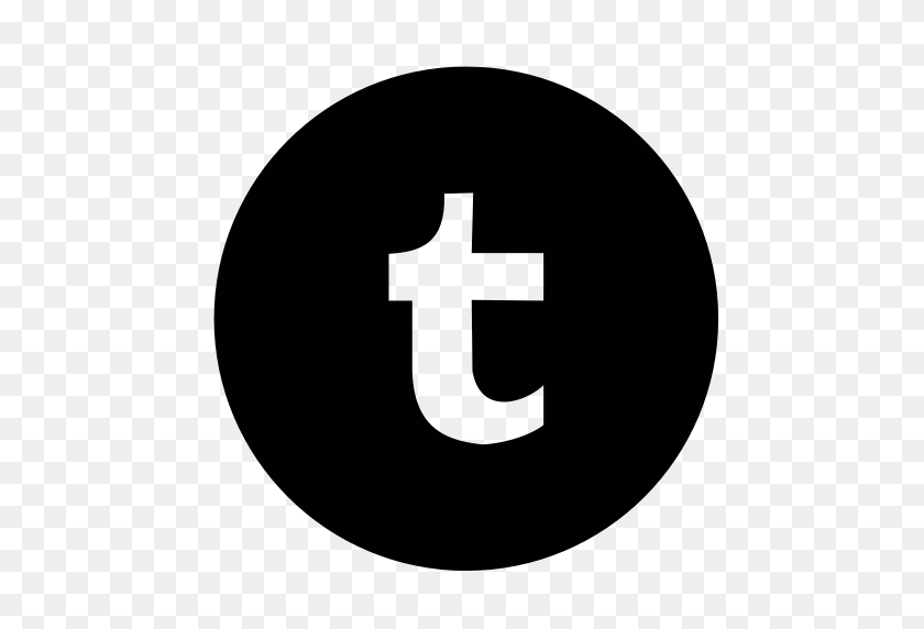 512x512 Black Circle Tumblr Logo Icon - Tumblr Logo PNG