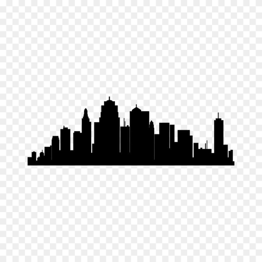 2896x2896 Black City Skyline Cityscape Cityskyline Urban Highrise - Horizonte De La Ciudad Png