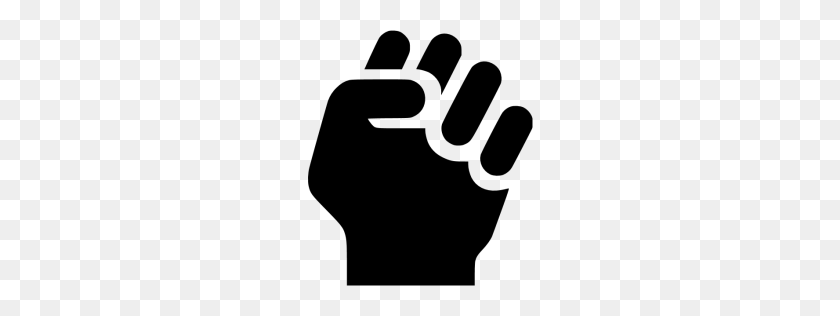 256x256 Black Clenched Fist Icon - Black Fist PNG