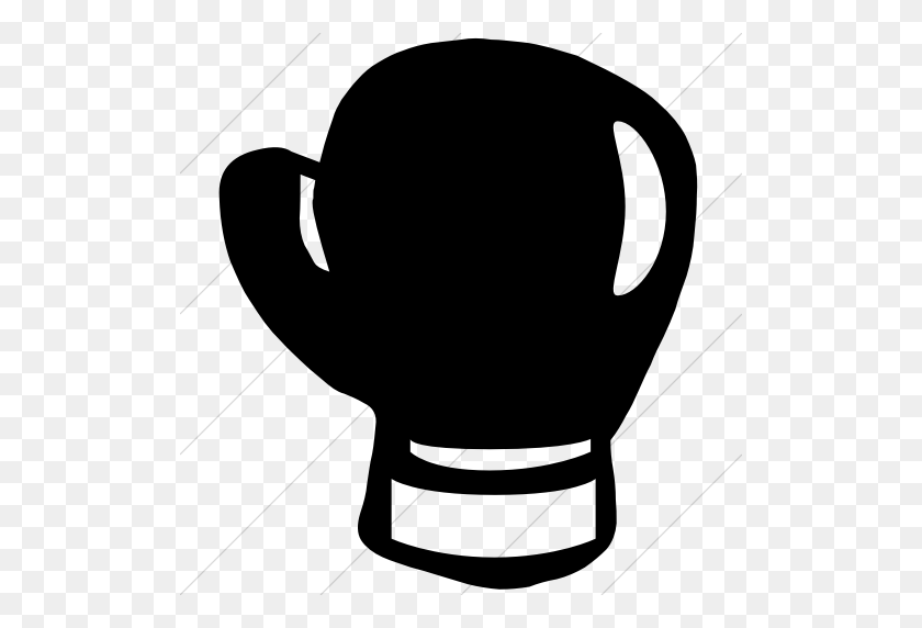512x512 Black Clipart Boxing Glove - Boxing Gloves Clipart Black And White