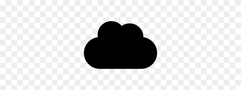 256x256 Black Cloud Icon - Clouds Transparent PNG