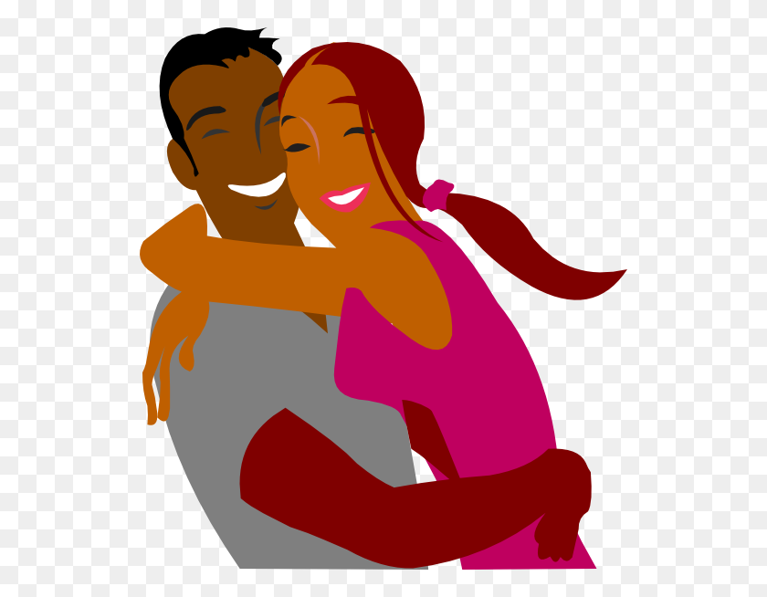 534x594 Black Couple Hugging Clip Art - People Hugging Clipart