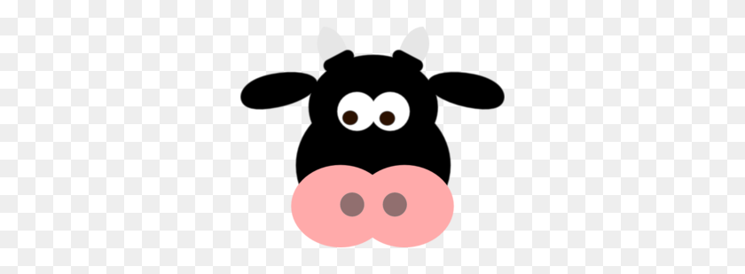 298x249 Black Cow Face Clip Art - Cow Face Clipart