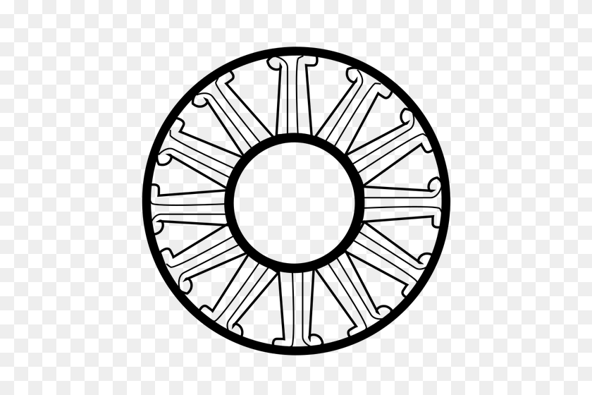 500x500 Black Dharma Wheel - Ferris Wheel Clipart