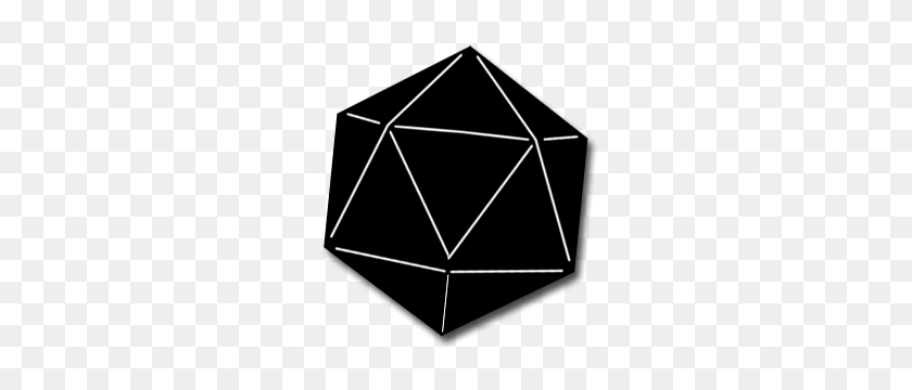 300x300 Black Dice Icon - D20 PNG