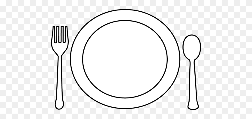 500x338 Black Dinner Plate - White Plate PNG