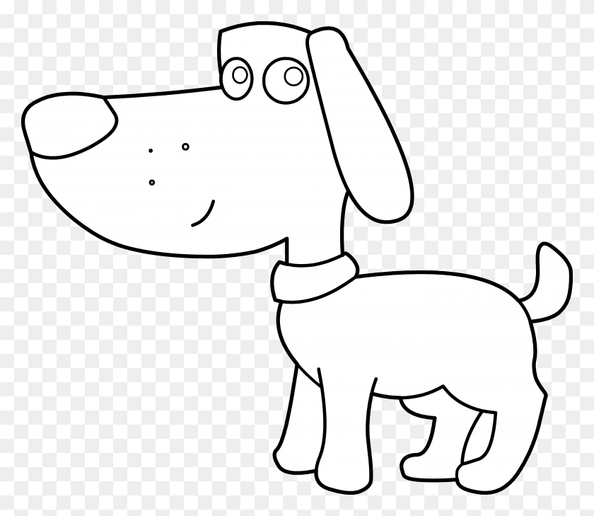 5626x4826 Black Dog Clipart - Tongue Clipart Black And White
