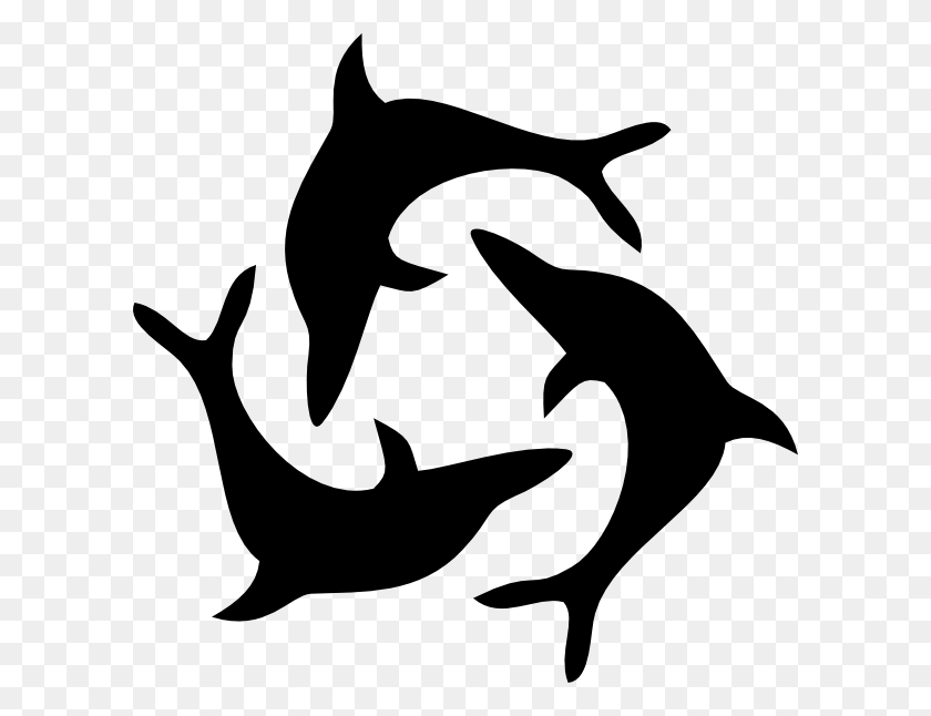 600x586 Черный Дельфин Триада Картинки - Дельфин Клипарт