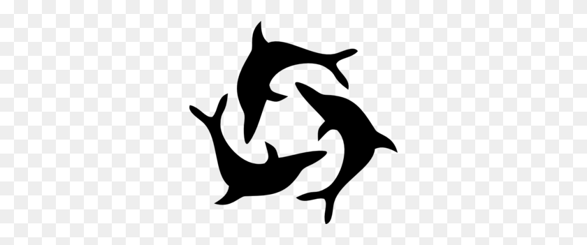 298x291 Black Dolphin Triad Png, Clip Art For Web - Dolphins Logo PNG