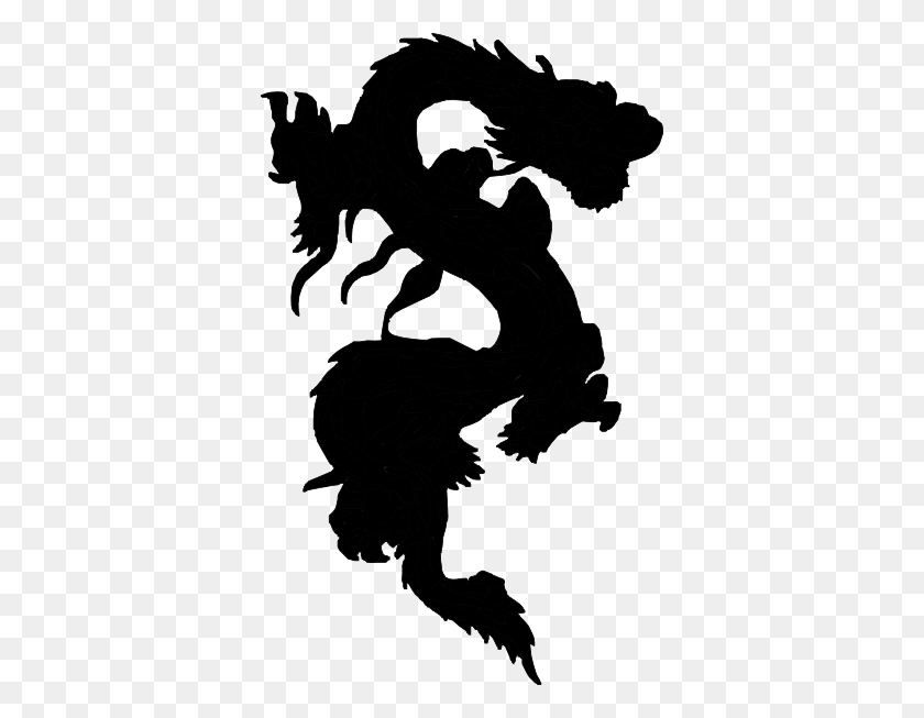 366x593 Black Dragon Clip Art - Chinese Dragon Clipart Black And White