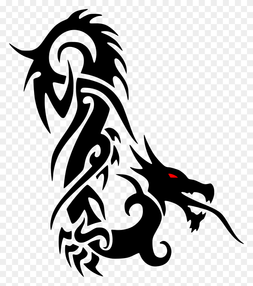 1681x1920 Черный Дракон Для Татуировки Бесплатное Изображение - Черный Дракон Png